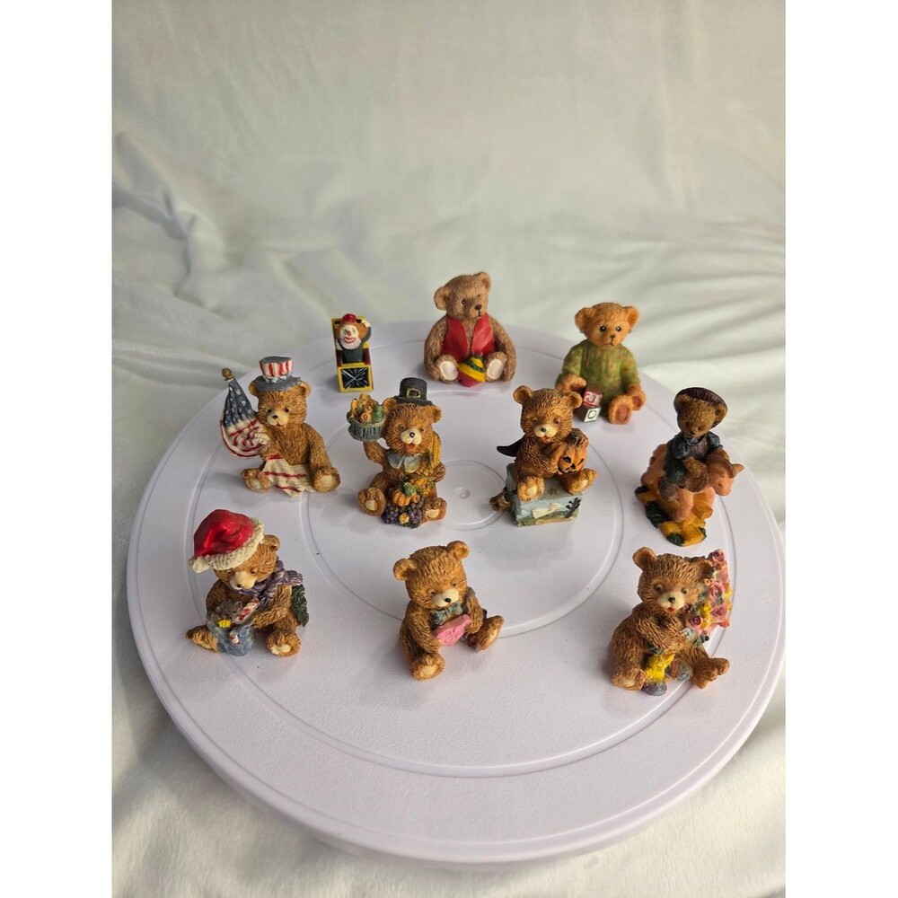 Assorted Brown Bear Figurine Set